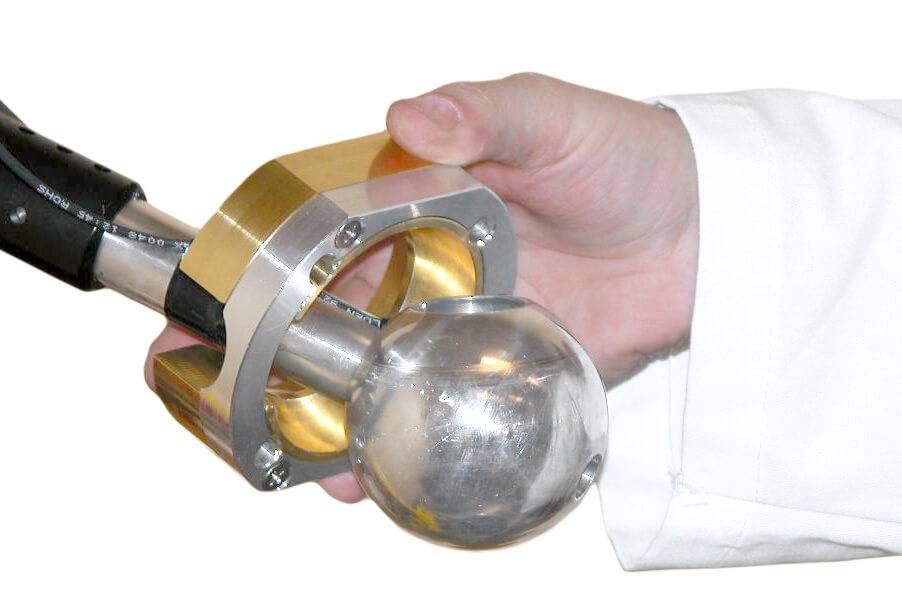 Ball arm assembled with a split ring clamp
